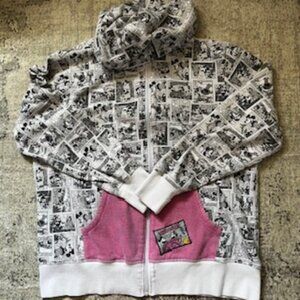 🧡3/15 Disney Parks Full Zip Mickey Mouse Comic Strip Hoodie Women's XL